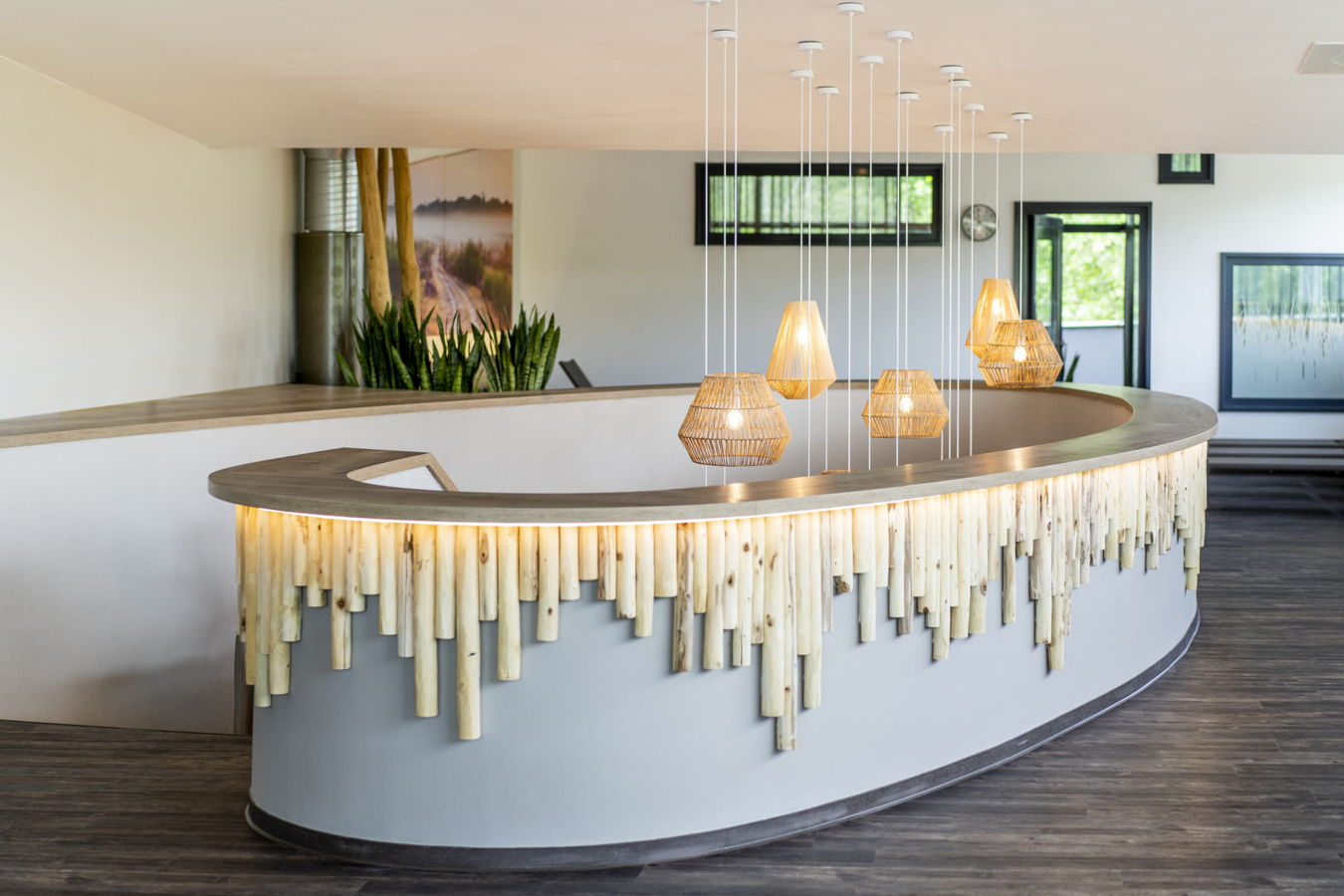 Moderne Rezeption mit Beleuchtung